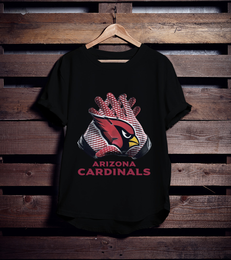 Arizona Cardinals Nfl Team Logo Gloves T-Shirt