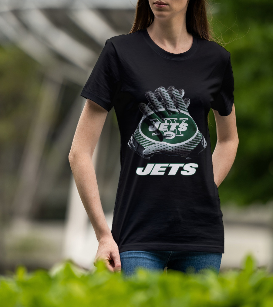 New York Jets Nfl Team Logo Gloves Jets T-Shirt