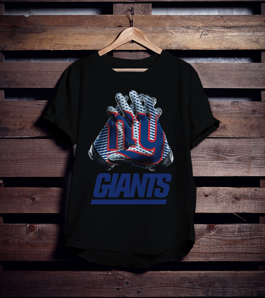 New York Giants Ny Logo Nfl Gloves T-Shirt
