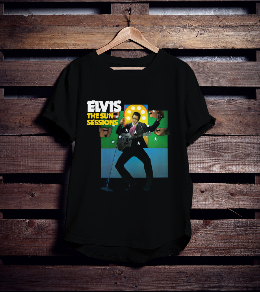 ELVIS The Sun Sessions Iconic Performance Imagery With Guitar And Microphone T-Shirt