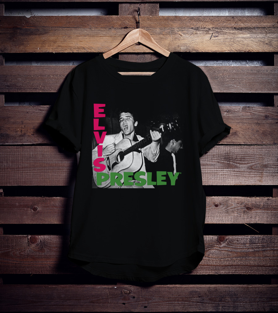 Elvis Presley Guitar Performance Iconic Vintage Image T-Shirt