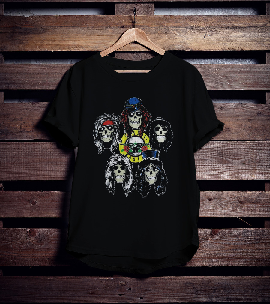 Guns N' Roses Skull Band Members Art T-Shirt