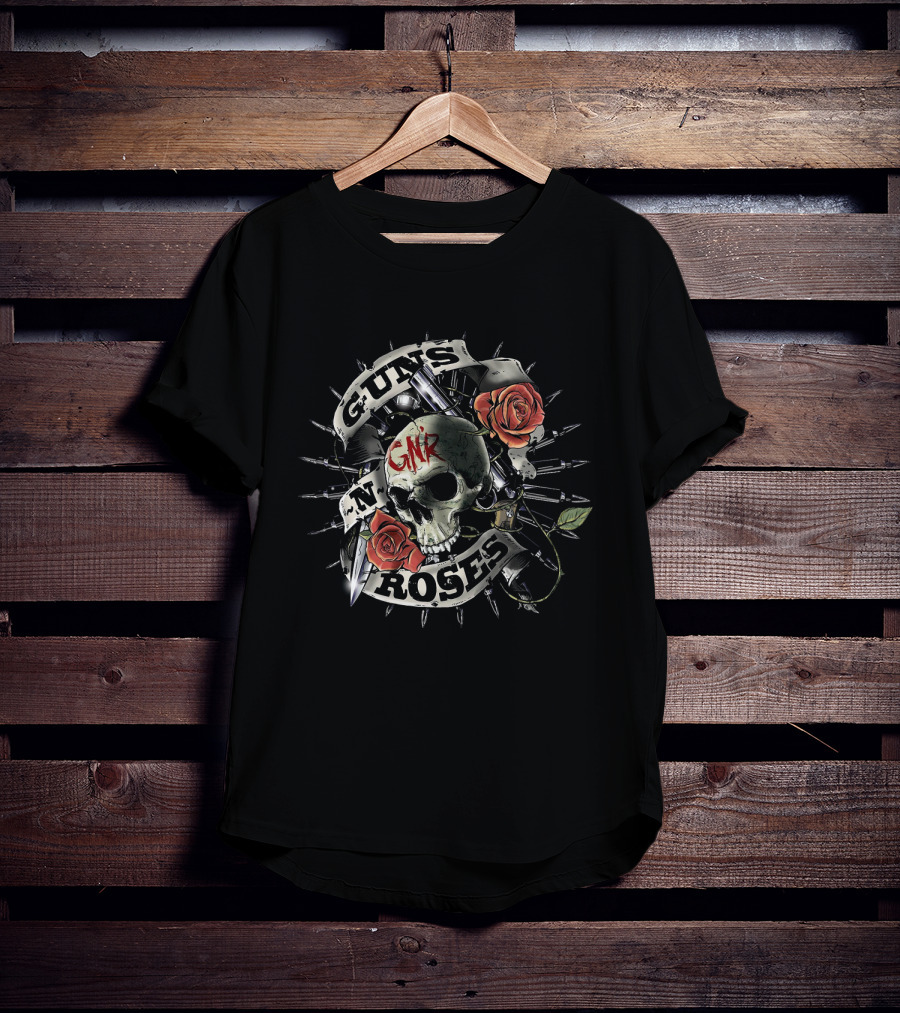 Guns N' Roses Gnr Skull Roses And Pistols T-Shirt