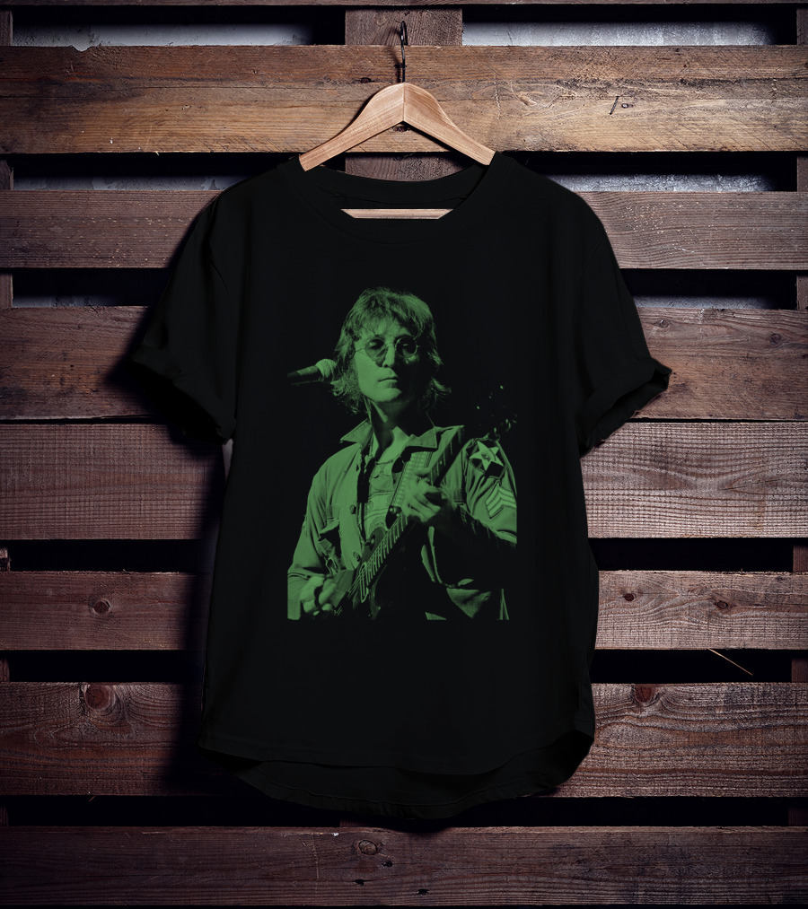 Jln 03 John Lennon Iconic Green Photograph T-Shirt