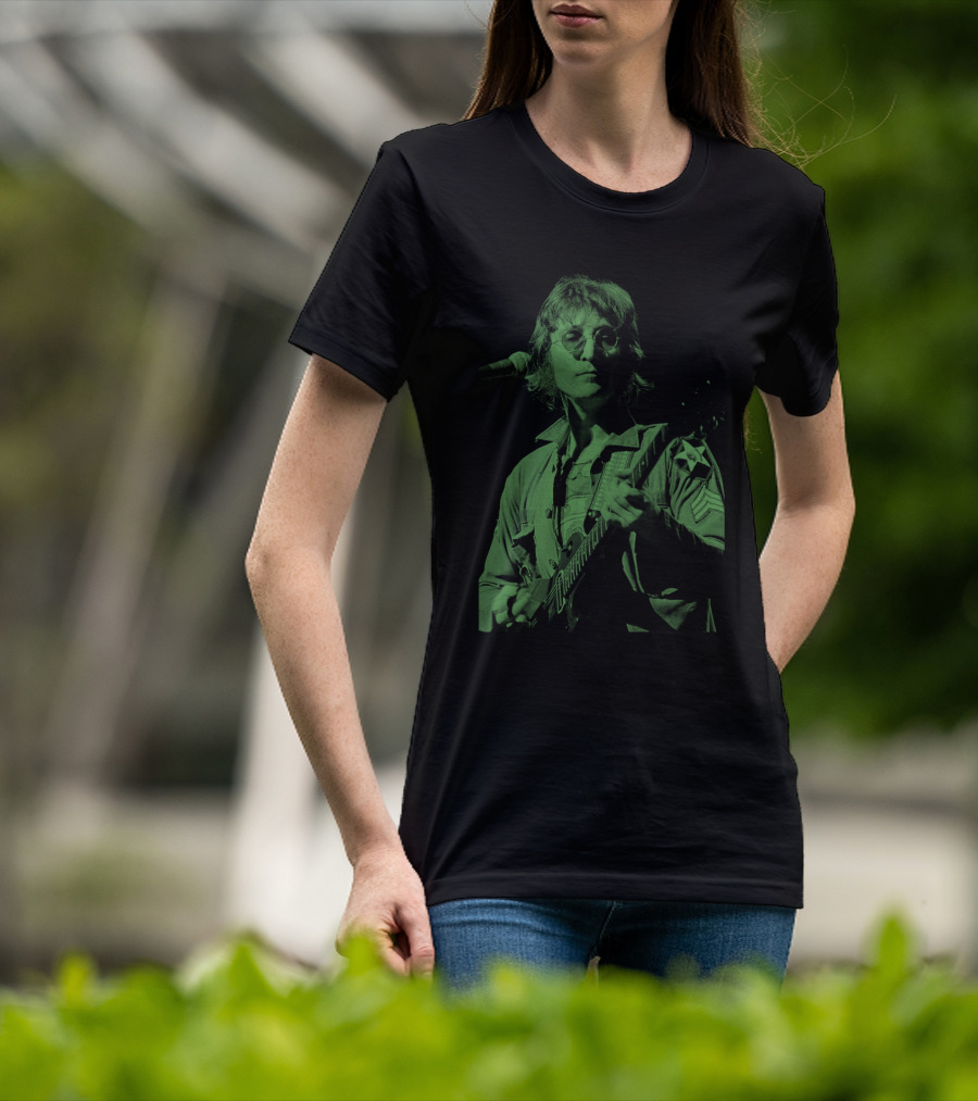 Jln 03 John Lennon Iconic Green Photograph T-Shirt