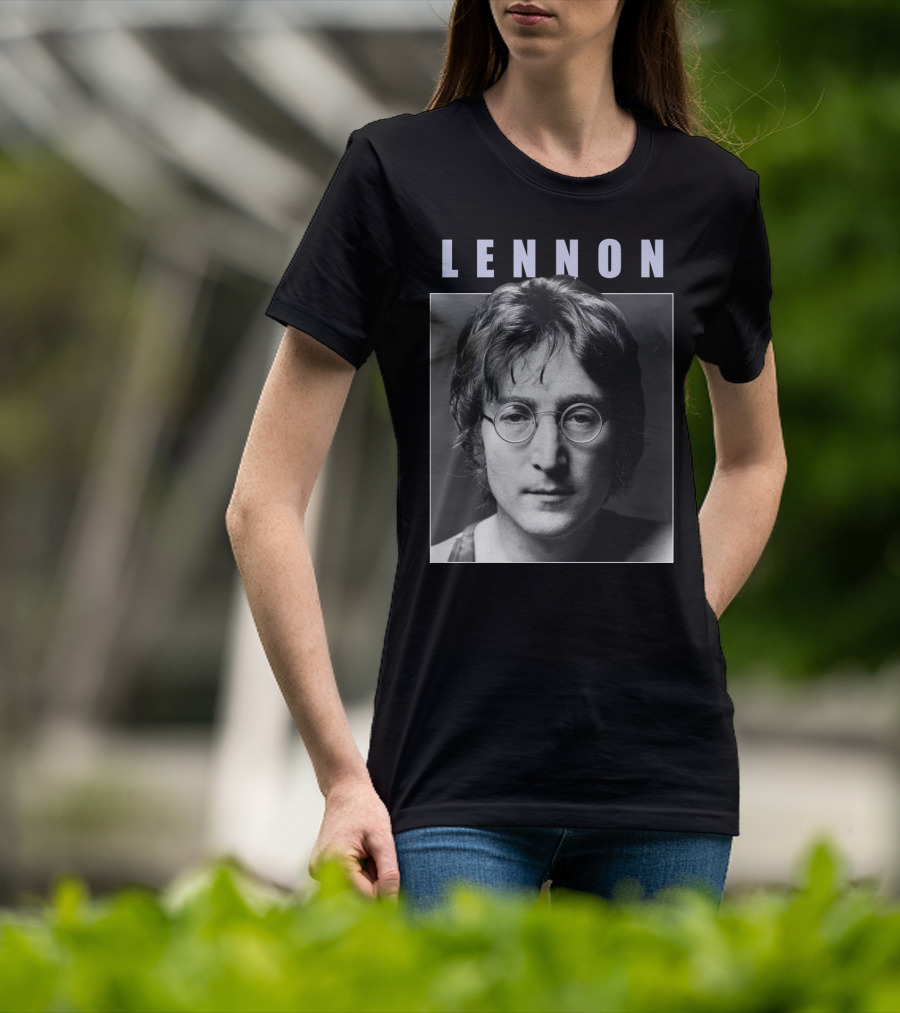 Lennon Black And White Portrait Photography T-Shirt