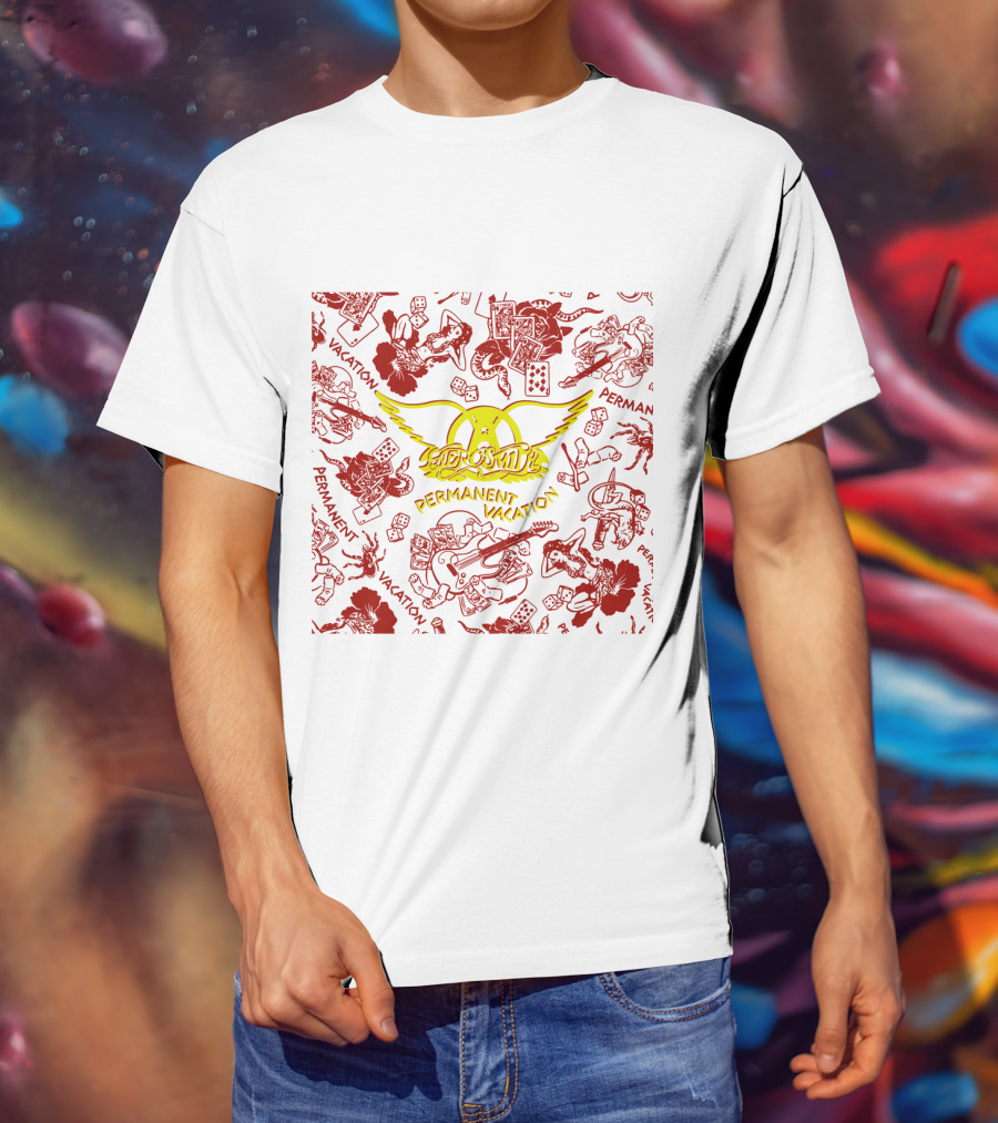 Aerosmith Permanent Vacation Album Art ARSM 06 T-Shirt