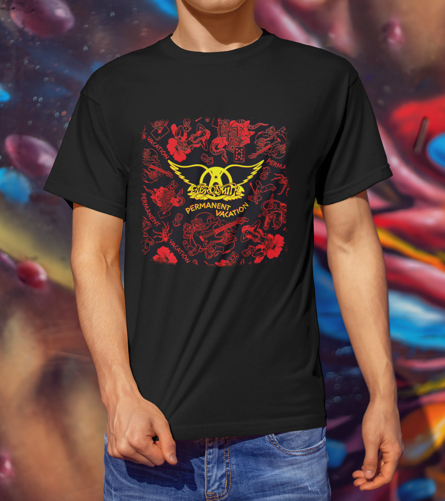 Aerosmith Permanent Vacation Album Art T-Shirt
