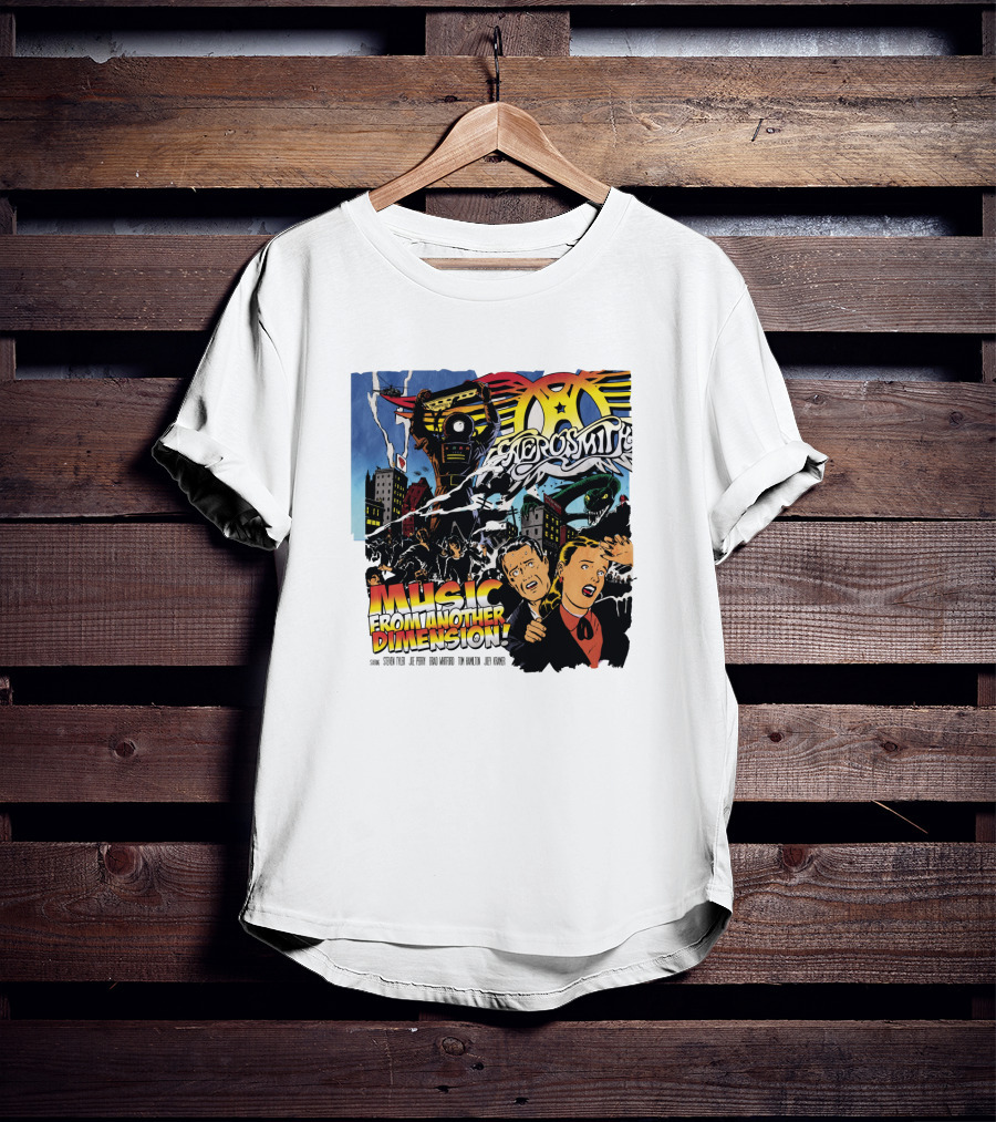 Aerosmith Music From Another Dimension Comic-Style Galactic Robot Skyline T-Shirt