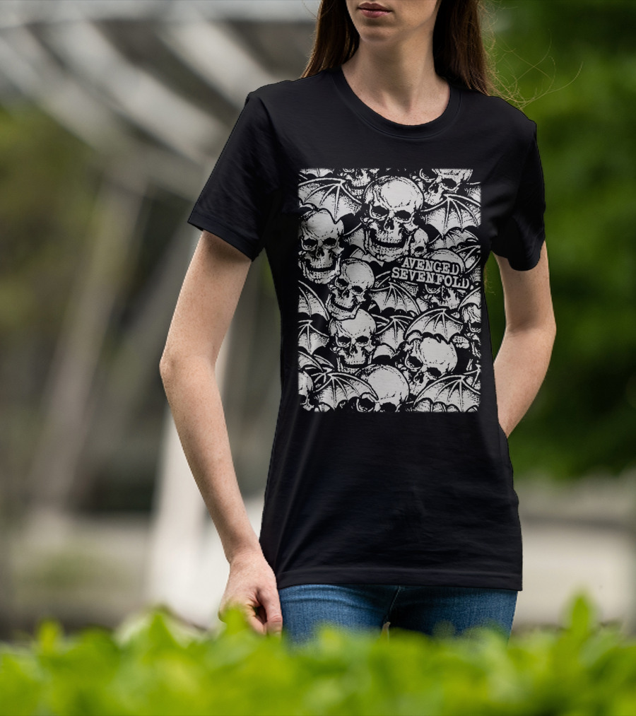 Avenged Sevenfold Skull And Bat Wings T-Shirt