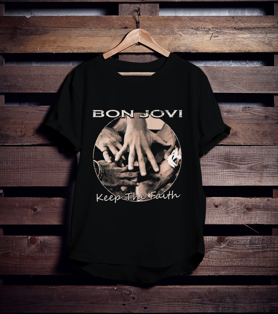 BON JOVI Keep The Faith Hands Circle T-Shirt
