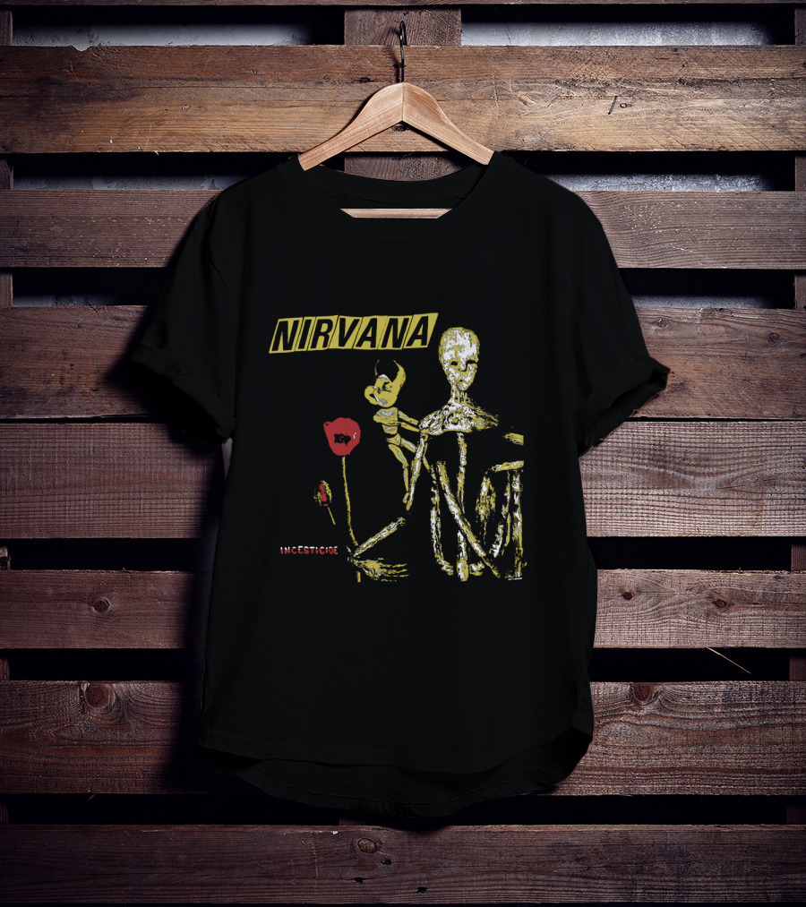 Nirvana Incesticide Skeleton And Flower T-Shirt