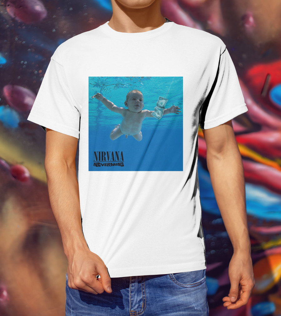 Nirvana Nevermind Album Cover Baby In Pool With Dollar Bill T-Shirt