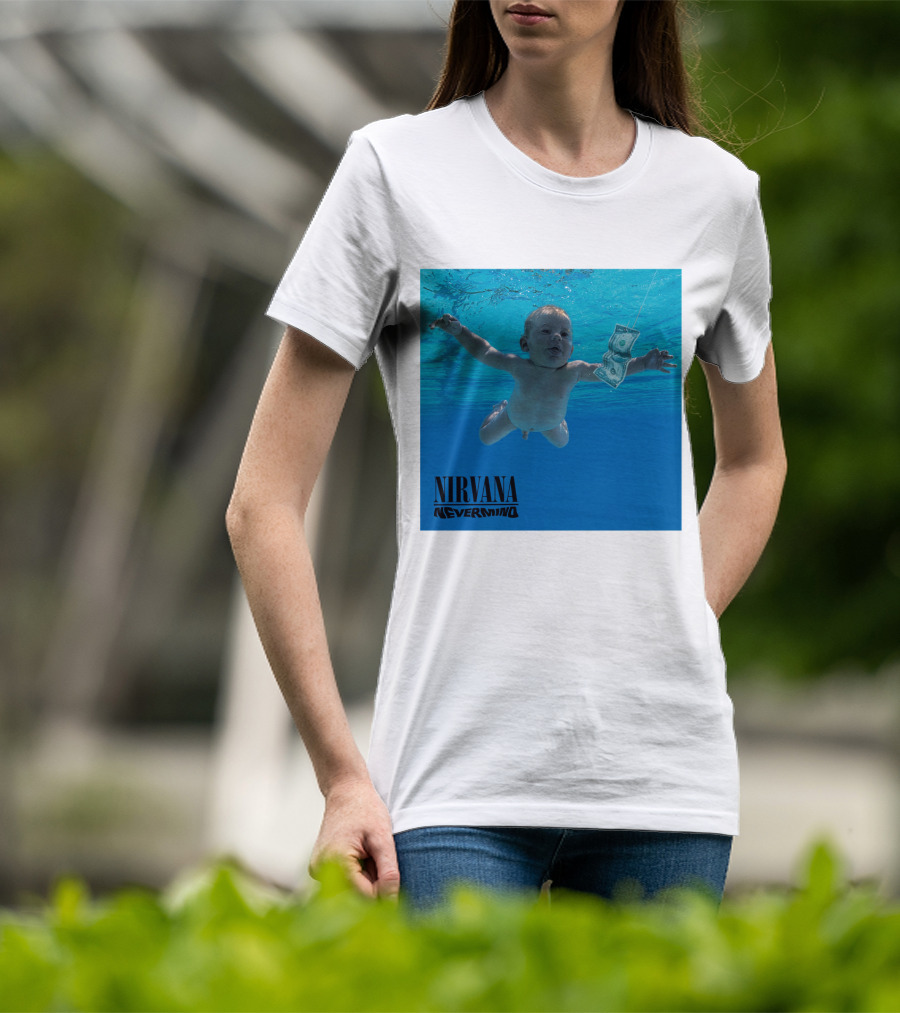 Nirvana Nevermind Album Cover Baby In Pool With Dollar Bill T-Shirt