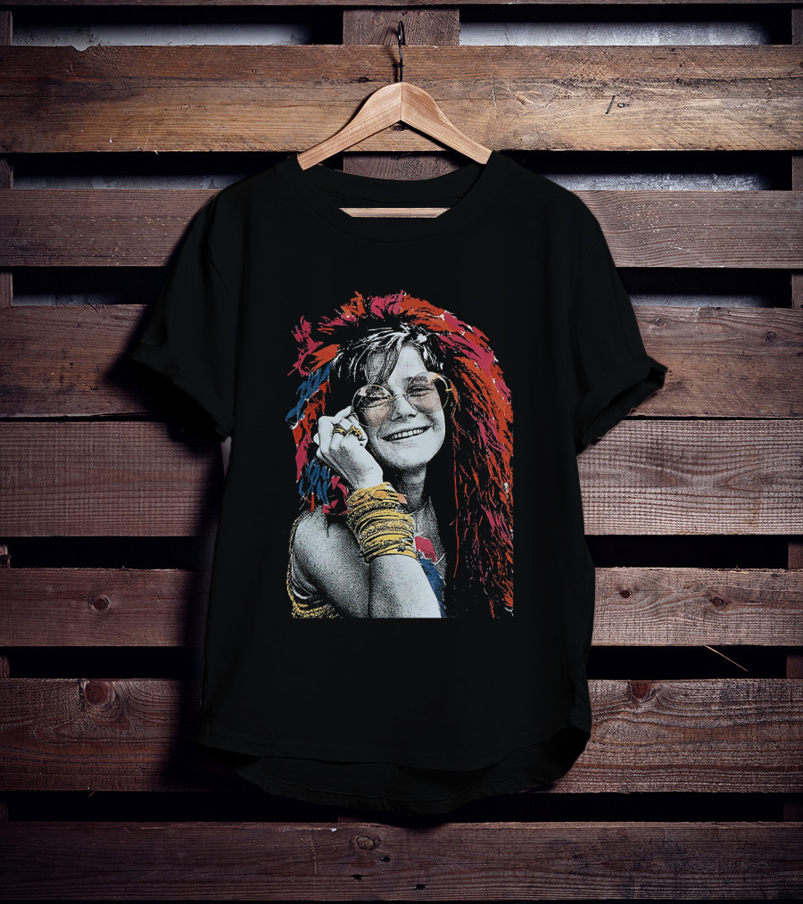 Jnjl 10 Iconic Smiling Portrait With Colorful Hair And Sunglasses T-Shirt
