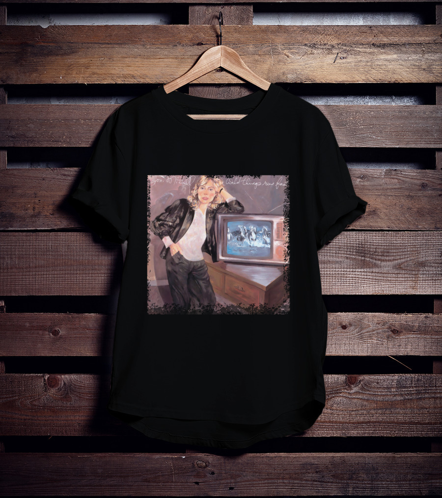 Joni Mitchell Wild Things Run Fast Album Cover T-Shirt