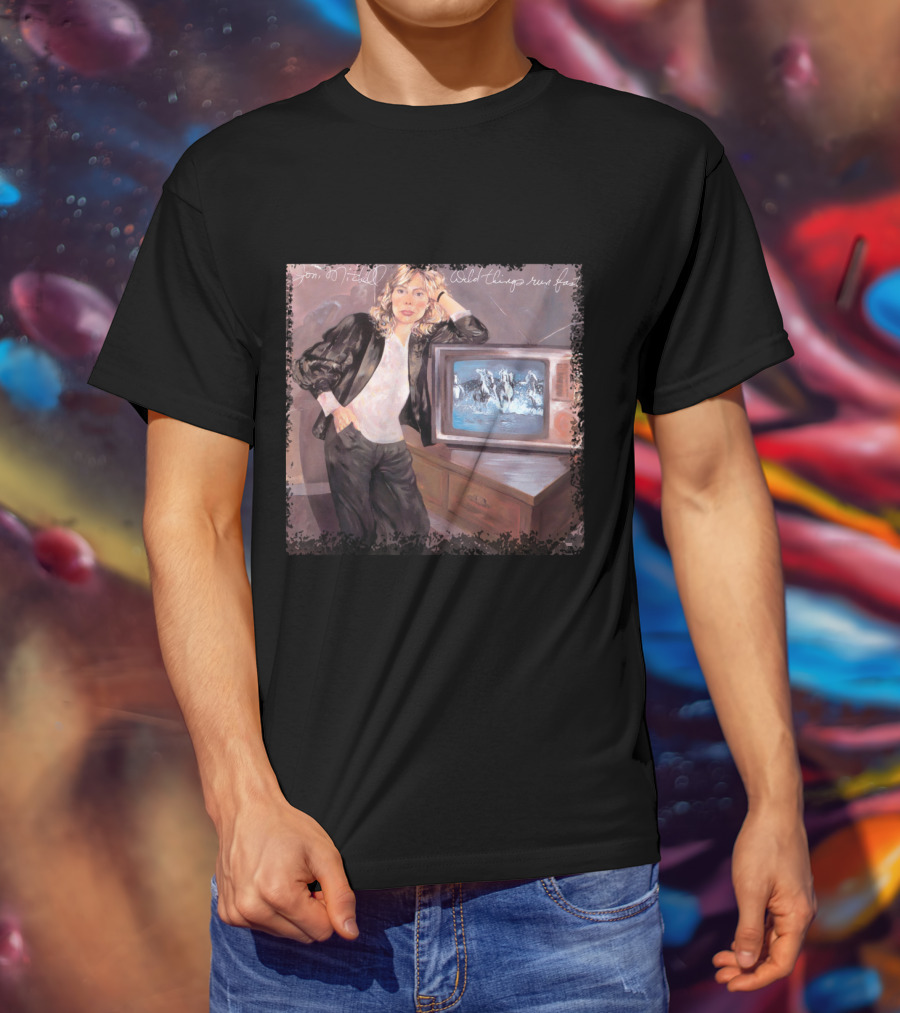 Joni Mitchell Wild Things Run Fast Album Cover T-Shirt