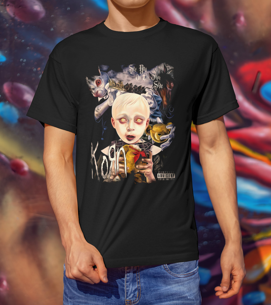 KORN See You On The Other Side Creepy Child And Doll With Clown Faces T-Shirt