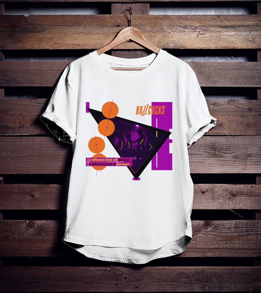 Buzzcocks A Different Kind Of Tension BZC 04 Purple Triangle T-Shirt
