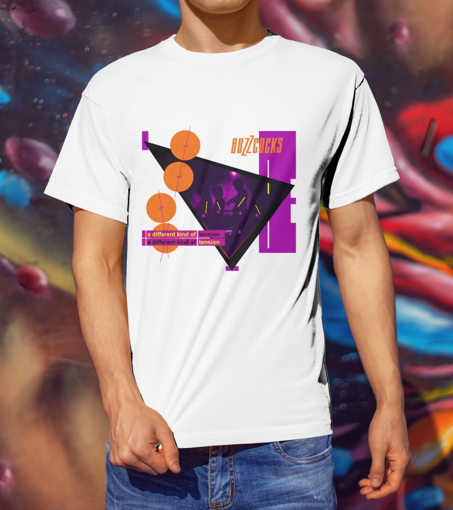 Buzzcocks A Different Kind Of Tension BZC 04 Purple Triangle T-Shirt