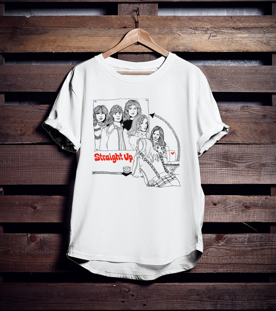 Straight Up Mirror Reflection With Heart And Band T-Shirt