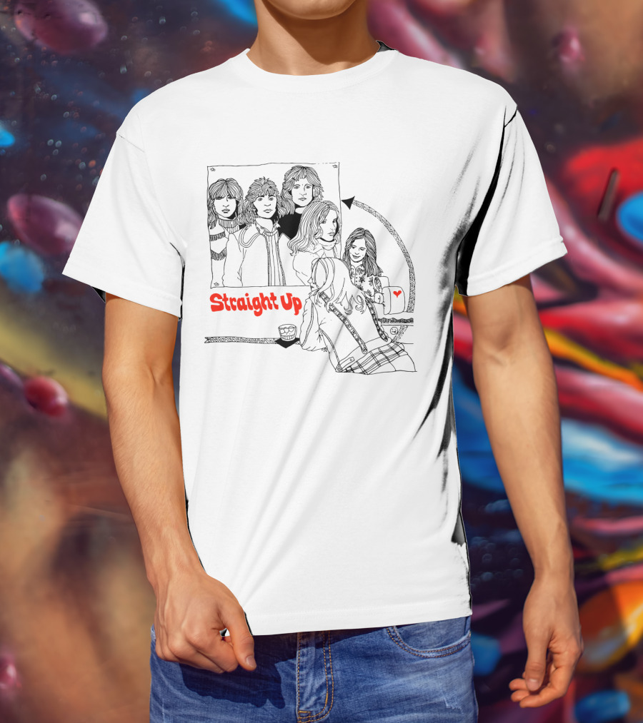 Straight Up Mirror Reflection With Heart And Band T-Shirt