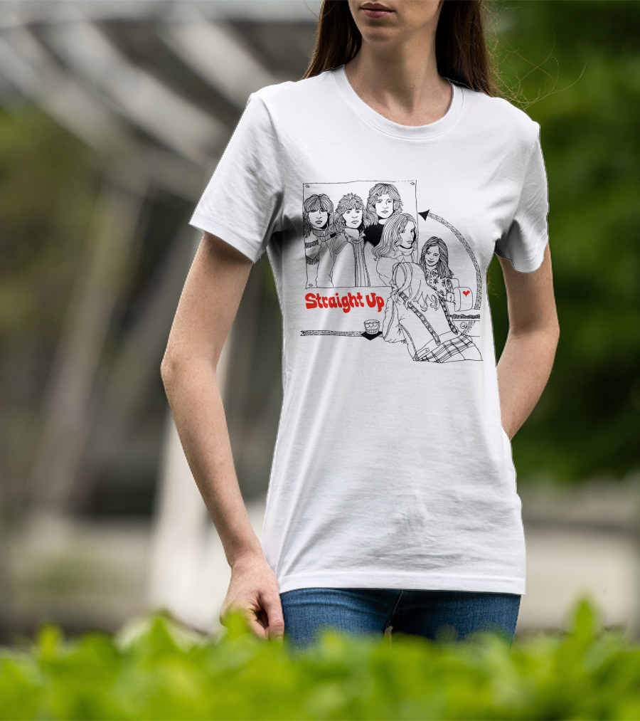 Straight Up Mirror Reflection With Heart And Band T-Shirt