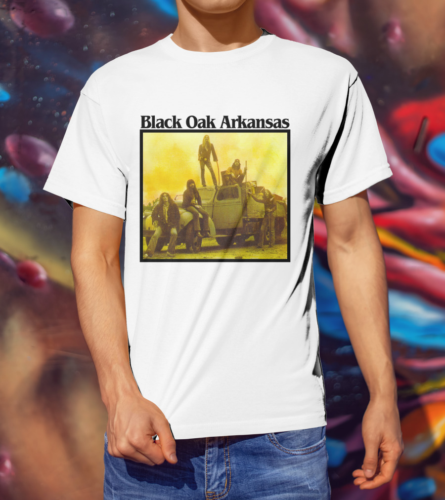 Black Oak Arkansas Band Vintage Yellow Truck Scene T-Shirt
