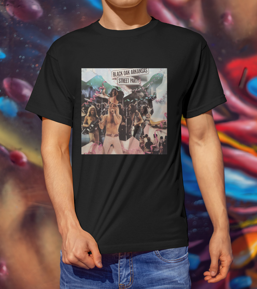 Black Oak Arkansas Street Party Live Performance Collage T-Shirt
