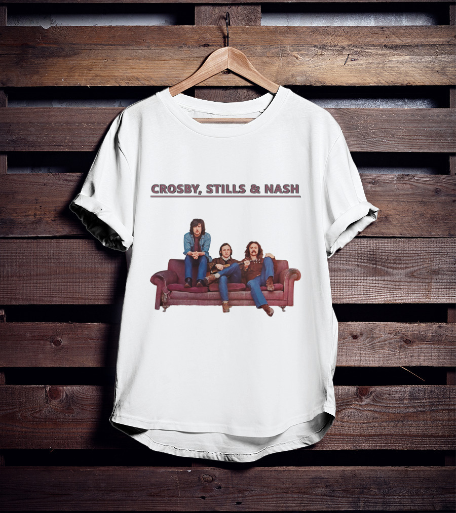 Crosby Stills & Nash On Vintage Couch T-Shirt