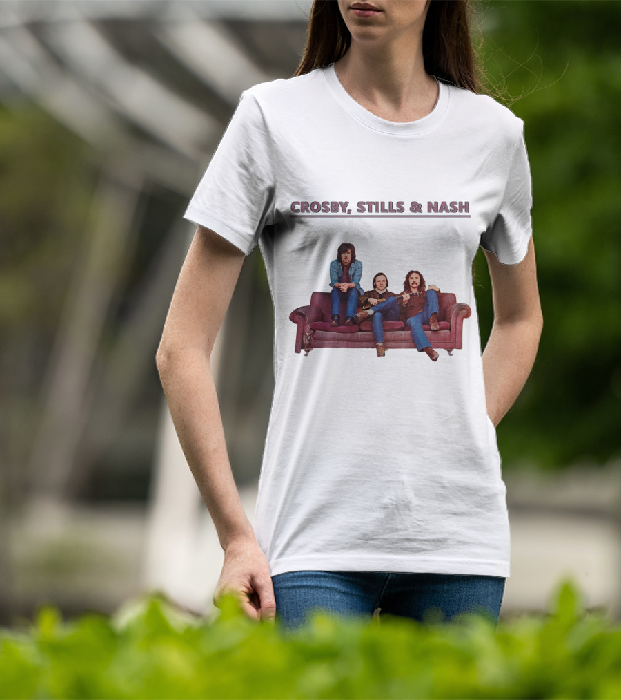 Crosby Stills & Nash On Vintage Couch T-Shirt