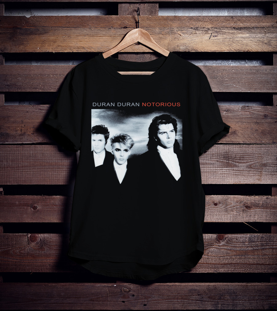 Duran Duran Notorious 1986 Album Cover Black And White Trio T-Shirt