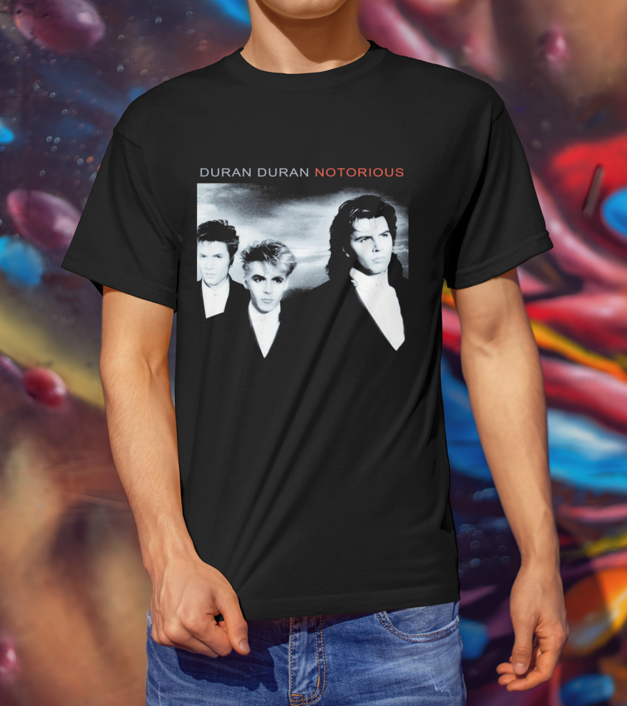 Duran Duran Notorious 1986 Album Cover Black And White Trio T-Shirt