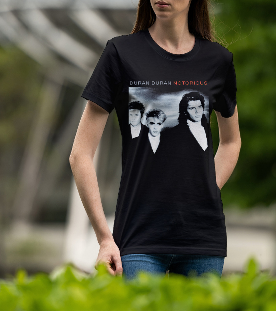 Duran Duran Notorious 1986 Album Cover Black And White Trio T-Shirt