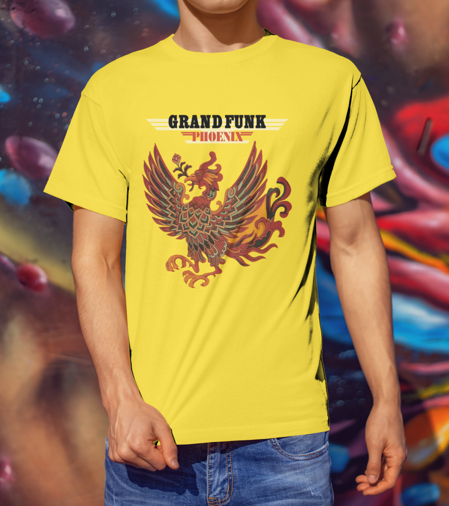 Grand Funk Railroad Phoenix Winged Firebird בשה T-Shirt
