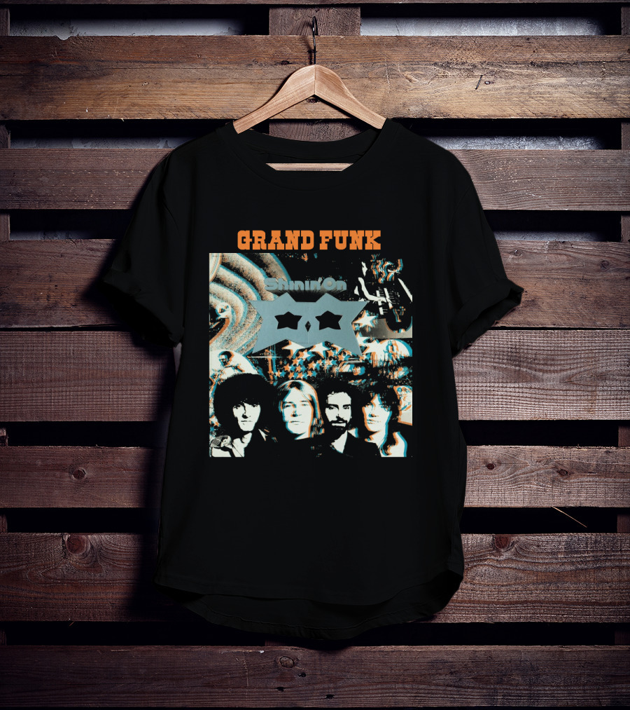 Grand Funk Railroad Shinin' On Album Cover Art With Band Members T-Shirt