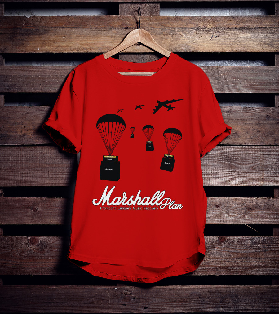 Marshall Plan Amplifiers Parachuted For Europe's Music Recovery T-Shirt