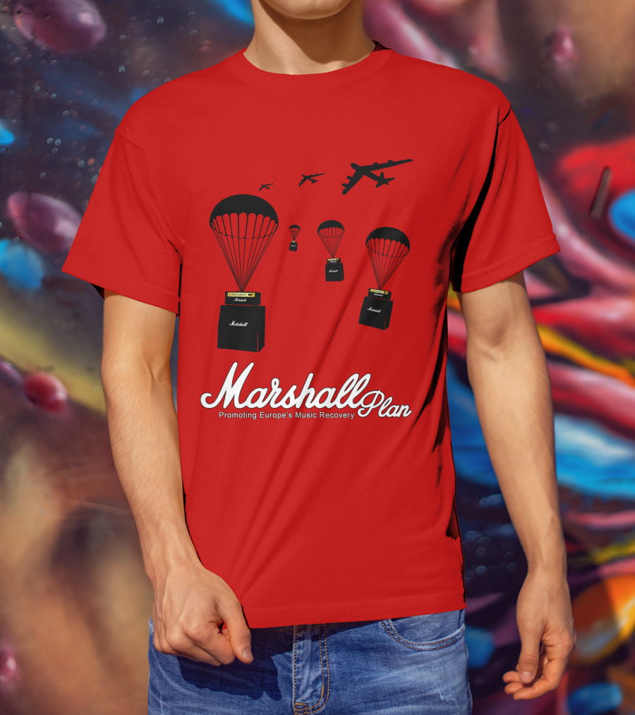 Marshall Plan Amplifiers Parachuted For Europe's Music Recovery T-Shirt