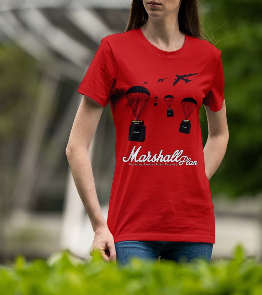 Marshall Plan Amplifiers Parachuted For Europe's Music Recovery T-Shirt