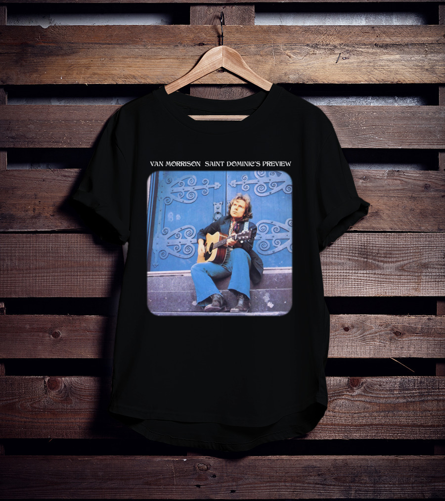 Van Morrison Saint Dominic's Preview Acoustic Session Blue Doorway Background T-Shirt