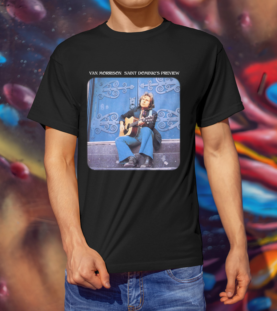 Van Morrison Saint Dominic's Preview Acoustic Session Blue Doorway Background T-Shirt