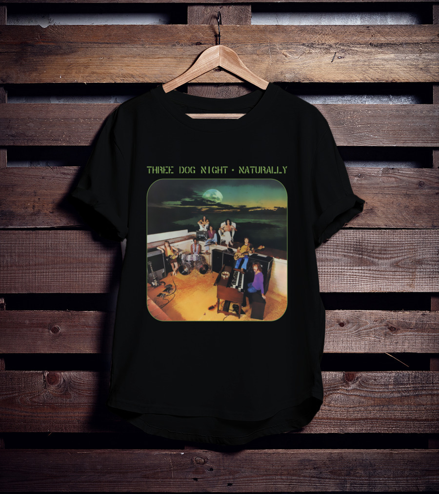 Three Dog Night Naturally Album Cover Retro Music Scene T-Shirt