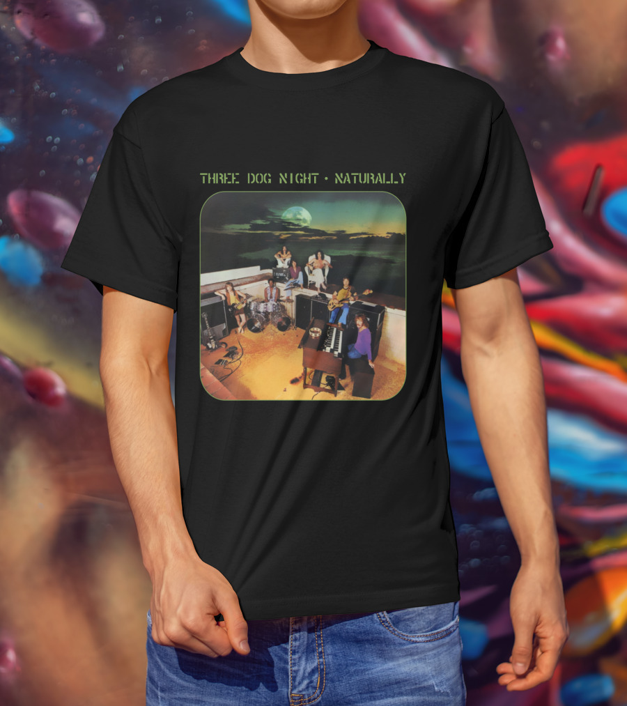 Three Dog Night Naturally Album Cover Retro Music Scene T-Shirt