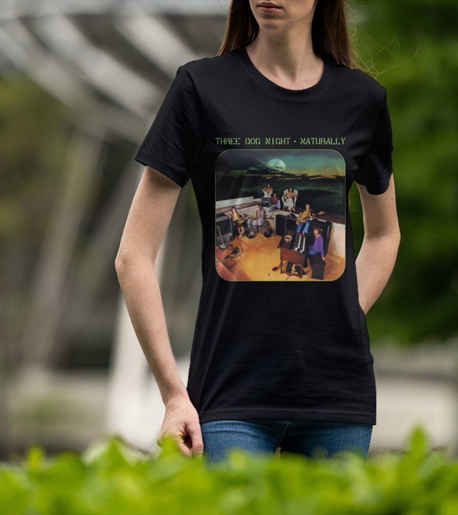 Three Dog Night Naturally Album Cover Retro Music Scene T-Shirt
