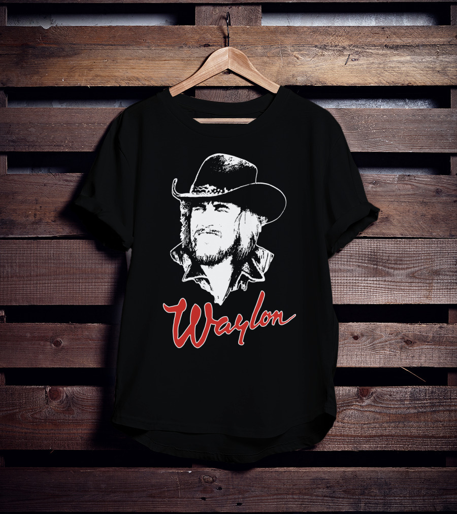 Waylon Jennings Cowboy Hat Illustration T-Shirt