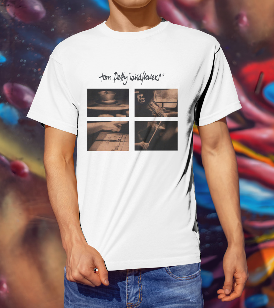 Tom Petty Wildflowers Album Four Sepia Photos T-Shirt