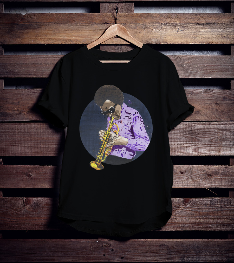 Mdv Miles Davis Vintage Jazz Trumpeter Iconic Purple Style T-Shirt
