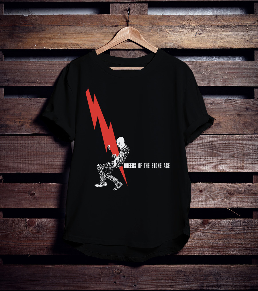 Queens Of The Stone Age Red Lightning Skeleton T-Shirt