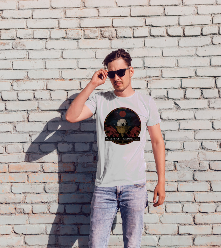 Queens Of The Stone Age Skull Goblet Moon Desert T-Shirt