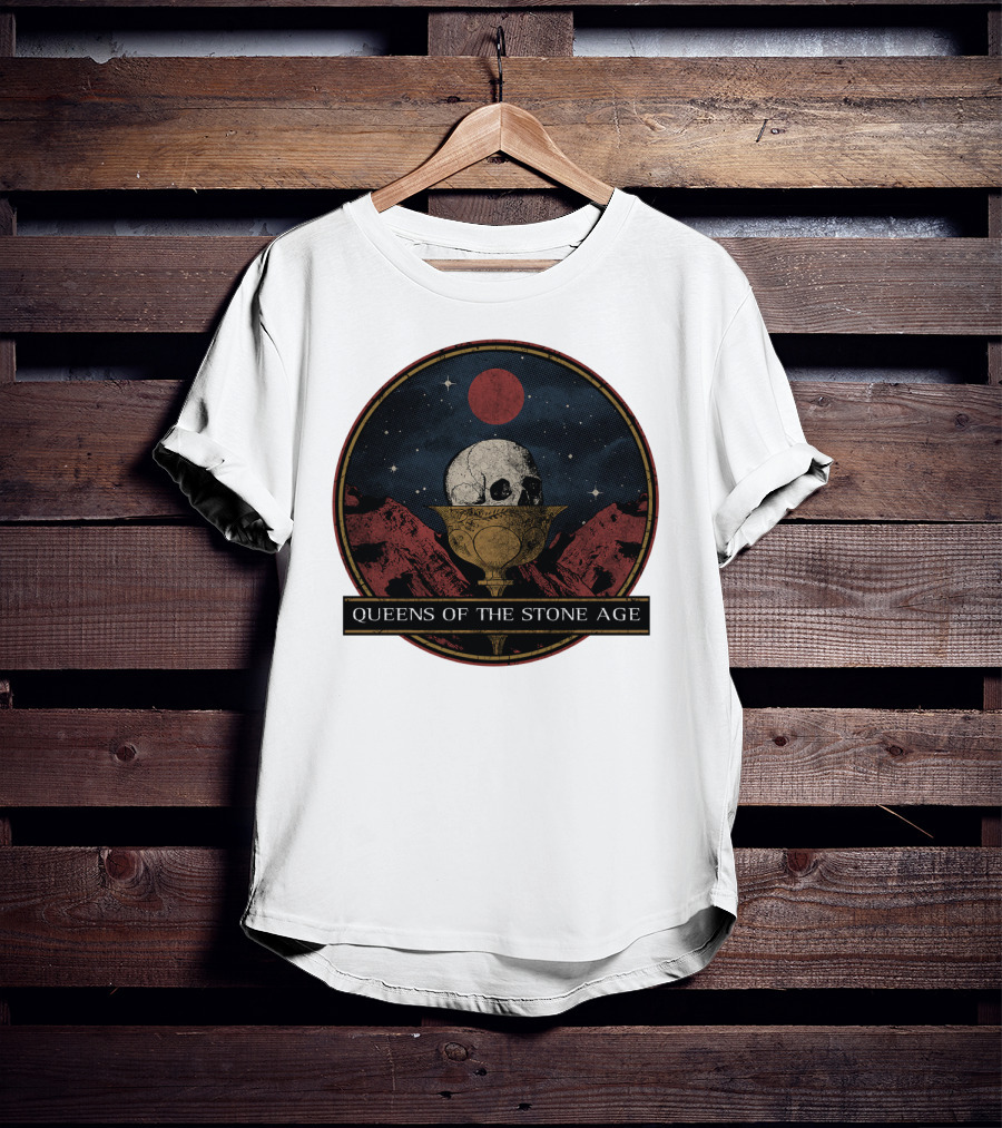 Queens Of The Stone Age Skull Goblet Moon Desert T-Shirt